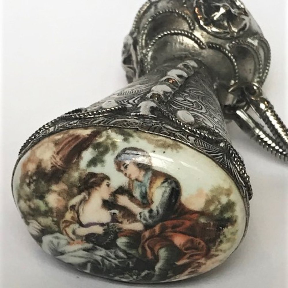 Antique Parasol Handle with Porcelain Top